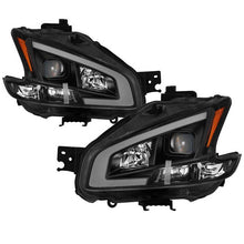 Load image into Gallery viewer, Xtune Projector Headlights Nissan Maxima (09-14) [w/ LED Light Bar - Halogen Model Only] Black / Black Smoke / Chrome w/ Amber Turn Signal Lights Alternate Image