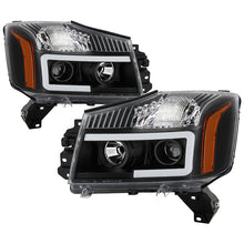 Load image into Gallery viewer, Xtune Projector Headlights Nissan Titan (04-15) [Light Bar DRL] Black or Chrome Finish - Black Alternate Image