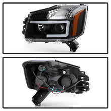Load image into Gallery viewer, Xtune Projector Headlights Nissan Titan (04-15) [Light Bar DRL] Black or Chrome Finish - Black Alternate Image