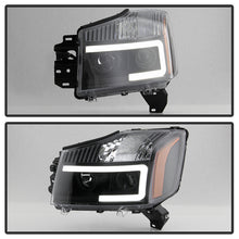 Load image into Gallery viewer, Xtune Projector Headlights Nissan Titan (04-15) [Light Bar DRL] Black or Chrome Finish - Black Alternate Image