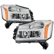 Load image into Gallery viewer, Xtune Projector Headlights Nissan Titan (04-15) [Light Bar DRL] Black or Chrome Finish - Chrome Alternate Image
