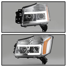 Load image into Gallery viewer, Xtune Projector Headlights Nissan Titan (04-15) [Light Bar DRL] Black or Chrome Finish - Black Alternate Image