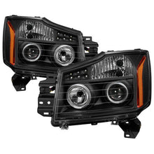 Load image into Gallery viewer, Xtune Projector Headlights Nissan Titan (04-15) [w/ LED Halo Lights] Black / Black Smoked / Smoked - Black Alternate Image