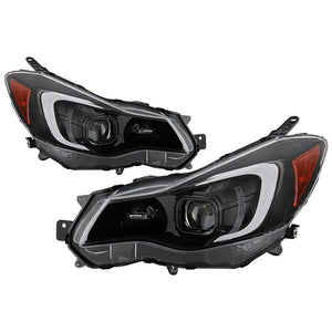 Xtune Projector Headlights Subaru XV Crosstrek (13-14) [DRL LED Light Bar - Halogen Model] Black or Chrome w/ Amber Turn Signal Light