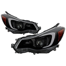 Load image into Gallery viewer, Xtune Projector Headlights Subaru Impreza (12-16) [DRL LED Light Bar - Halogen Model] Black or Chrome w/ Amber Turn Signal Light - Black Smoke Alternate Image