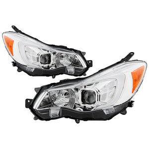 Xtune Projector Headlights Subaru XV Crosstrek (13-14) [DRL LED Light Bar - Halogen Model] Black or Chrome w/ Amber Turn Signal Light