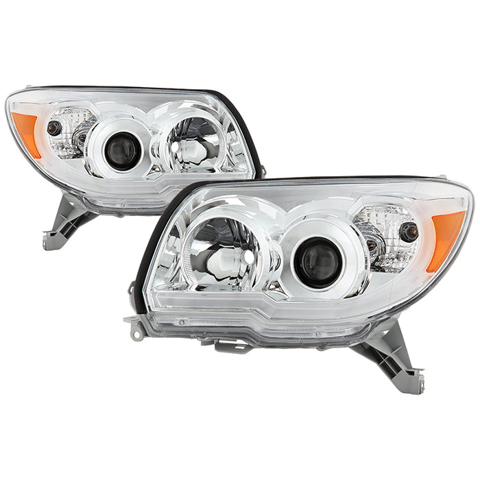 Xtune Projector Headlights Toyota 4Runner (06-09) [DRL LED Light Bar -  Halogen Model] Black or Chrome w/ Amber Turn Signal