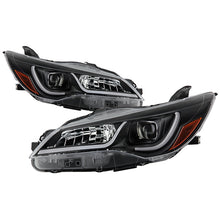 Load image into Gallery viewer, Xtune Projector Headlights Toyota Camry (15-17) [DRL LED Light Bar - Halogen Model] Black or Chrome w/ Amber Turn Signal Alternate Image