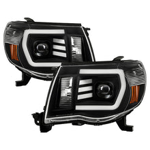Load image into Gallery viewer, Xtune Projector Headlights Toyota Tacoma (05-11) [Black or Chrome] w/ Halo LED or LED Light Bar - LED Light Bar / Black Alternate Image