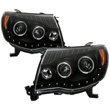Load image into Gallery viewer, Xtune Projector Headlights Toyota Tacoma (05-11) [Black or Chrome] w/ Halo LED or LED Light Bar - Halo LED / Black Alternate Image