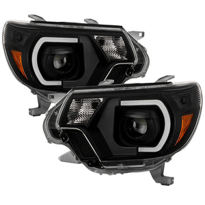 Xtune Projector Headlights Toyota Tacoma (12-15) [DRL LED Light Bar - Halogen Model] Black or Chrome w/ Amber Turn Signal