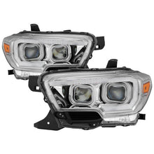 Load image into Gallery viewer, Xtune Projector Headlights Toyota Tacoma SR /SR5 (16-19) [w/ DRL LED Light Bar &amp; Amber Sequential Turn Signal - Halogen Model] Black or Chrome - Chrome Alternate Image