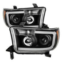 Load image into Gallery viewer, Xtune Projector Headlights Toyota Sequoia (08-13) [w/ LED Light Bar] Black / Black Smoked / Chrome w/ Amber Turn Signal Lights - Black Alternate Image