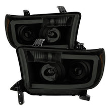 Load image into Gallery viewer, Xtune Projector Headlights Toyota Sequoia (08-13) [w/ LED Light Bar] Black / Black Smoked / Chrome w/ Amber Turn Signal Lights - Black Smoke Alternate Image