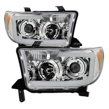 Load image into Gallery viewer, Xtune Projector Headlights Toyota Tundra (07-13) [w/ LED Light Bar] Black / Black Smoked / Chrome w/ Amber Turn Signal Lights - Chrome Alternate Image