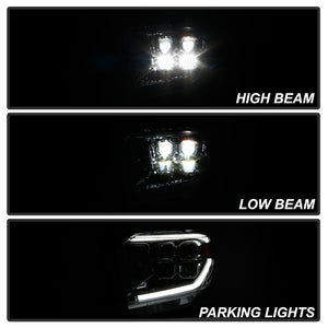 Xtune Full LED Headlights Toyota Tundra (14-18) [OEM Style] Black or Chrome w/ Amber Turn Signal Lights