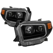 Load image into Gallery viewer, Xtune Projector Headlights Toyota Tundra (14-18) [w/ DRL LED Light Bar] Black / Black Smoke / Chrome w/ Amber Turn Signal Lights - Black Smoke Alternate Image