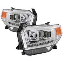 Load image into Gallery viewer, Xtune Projector Headlights Toyota Tundra (14-18) [w/ DRL LED Light Bar] Black / Black Smoke / Chrome w/ Amber Turn Signal Lights - Chrome Alternate Image