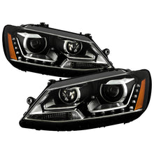 Load image into Gallery viewer, Xtune Projector Headlights VW Jetta (11-14) [LED DRL - Halogen Model] Black w/ Amber Turn Signal Alternate Image
