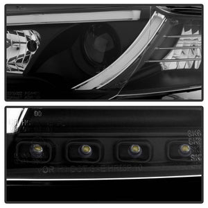 474.40 Spyder Projector Headlights Audi A4 (2006-2008) Halogen Model Only - Light Tube LED DRL - Black - Redline360