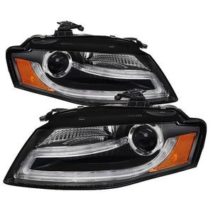 478.18 Spyder Projector Headlights Audi A4 (2009-2012) LED DRL - Black - Halogen or Xenon/HID only - Redline360