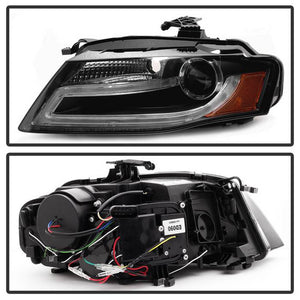 478.18 Spyder Projector Headlights Audi A4 (2009-2012) LED DRL - Black - Halogen or Xenon/HID only - Redline360