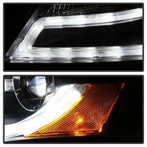 478.18 Spyder Projector Headlights Audi A4 (2009-2012) LED DRL - Black - Halogen or Xenon/HID only - Redline360