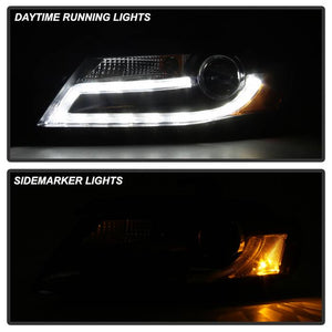 478.18 Spyder Projector Headlights Audi A4 (2009-2012) LED DRL - Black - Halogen or Xenon/HID only - Redline360