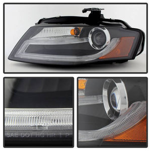 478.18 Spyder Projector Headlights Audi A4 (2009-2012) LED DRL - Black - Halogen or Xenon/HID only - Redline360