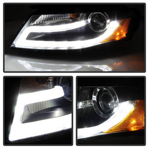 478.18 Spyder Projector Headlights Audi A4 (2009-2012) LED DRL - Black - Halogen or Xenon/HID only - Redline360