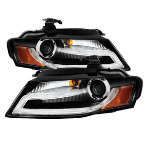 478.18 Spyder Projector Headlights Audi A4 (2009-2012) LED DRL - Black - Halogen or Xenon/HID only - Redline360