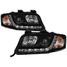 Load image into Gallery viewer, 388.86 Spyder Projector Headlights Audi A6 (2002-2004) Halogen Model Only - LED DRL - Black - Redline360 Alternate Image