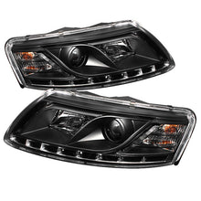 Load image into Gallery viewer, 454.40 Spyder Projector Headlights Audi A6 (2005-2007) Halogen Model Only - Light Tube LED DRL - Black - Redline360 Alternate Image