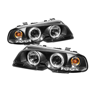 304.18 Spyder Projector Headlights BMW 3 Series E46 2DR (2000-2003) M3 (2001-2006) 1PC LED Halo - LED ( Replaceable LEDs ) - Black or Chrome - Redline360