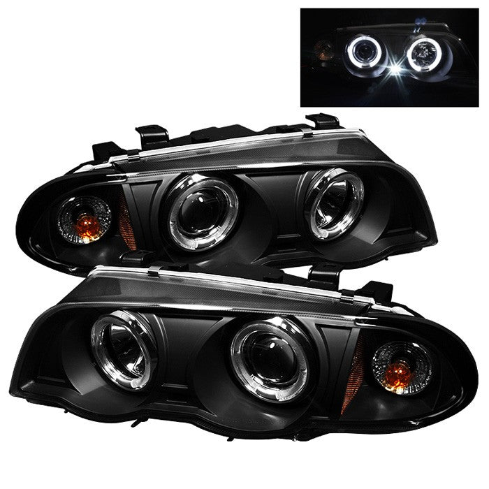 257.20 Spyder Projector Headlights BMW 3 Series E46 4DR (1999-2001) 1 PC - LED Halo - Amber Reflector - Black or Chrome or Black Smoke - Redline360
