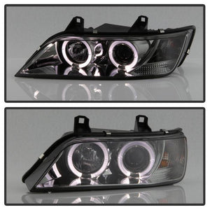 343.04 Spyder Projector Headlights BMW Z3 (1996-2002) w/ LED Halo - Black / Chrome / Smoke - Redline360