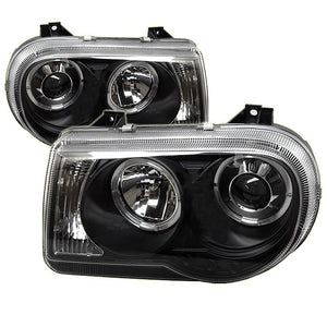 336.66 Spyder Projector Headlights Chrysler 300C (2005-2010) LED DRL / LED Halo - Black or Chrome or Smoke - Redline360