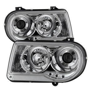 336.66 Spyder Projector Headlights Chrysler 300C (2005-2010) LED DRL / LED Halo - Black or Chrome or Smoke - Redline360