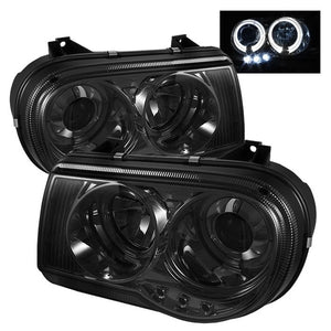 336.66 Spyder Projector Headlights Chrysler 300C (2005-2010) LED DRL / LED Halo - Black or Chrome or Smoke - Redline360