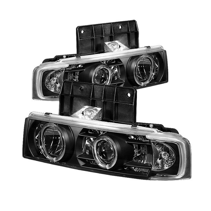 AM Autoparts Headlight Assembly Set Compatible With 1995-2005 Chevy Astro & GMC Safari – Halogen, DOT/SAE, Pair