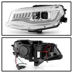 580.68 Spyder Projector Headlights Chevy Camaro (2016-2018) w/ Sequential Turn Signal - Halogen / HID - Black / Chrome - Redline360