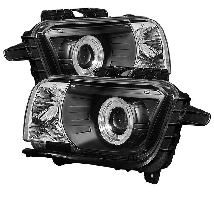 330.28 Spyder Projector Headlights Chevy Camaro (2010-2013) w/ Dual Halo - LED Halo - Black - Redline360