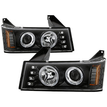 Load image into Gallery viewer, 244.44 Spyder Projector Headlights Chevy Colorado / GMC Canyon (2004-2012) w/ LED Halo - Black / Chrome - Redline360 Alternate Image