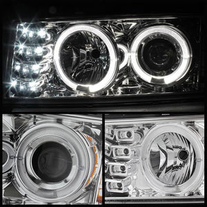 244.44 Spyder Projector Headlights Chevy Colorado / GMC Canyon (2004-2012) w/ LED Halo - Black / Chrome - Redline360