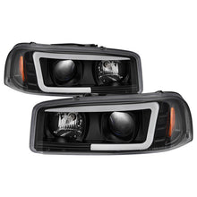 Load image into Gallery viewer, Spyder Projector Headlights GMC Sierra 1500/2500/3500 (99-06) Denali (02-07) w/ - CCFL Halo / LED Halo / Light Bar DRL - with Light Bar DRL - Black Alternate Image