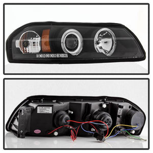 218.34 Spyder Projector Headlights Chevy Impala (2000-2005) w/ LED Halo - Black - Redline360