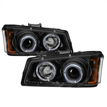 Load image into Gallery viewer, Spyder Projector Headlights Chevy Silverado 1500HD (2003-2007) Avalanche (2002-2006) w/ - LED Halo / CCFL Halo - with LED Halo - Black Alternate Image