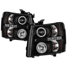 Load image into Gallery viewer, Spyder Projector Headlights Chevy Silverado 1500 (2007-2013) 2500HD/3500HD (2007-2014) - Version 1 / Version 2 / Version 3 - Version 1 - CCFL Halo - Black Alternate Image