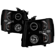 Load image into Gallery viewer, Spyder Projector Headlights Chevy Silverado 1500 (2007-2013) 2500HD/3500HD (2007-2014) - Version 1 / Version 2 / Version 3 - Version 1 - CCFL Halo - Black Alternate Image