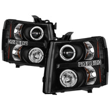 Load image into Gallery viewer, Spyder Projector Headlights Chevy Silverado 1500 (2007-2013) 2500HD/3500HD (2007-2014) - Version 1 / Version 2 / Version 3 - Version 1 - LED Halo - Black Alternate Image